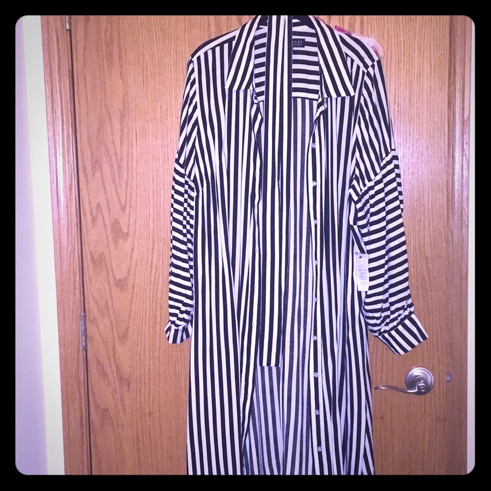 Eloquii size 22 Black Striped Shirtdress